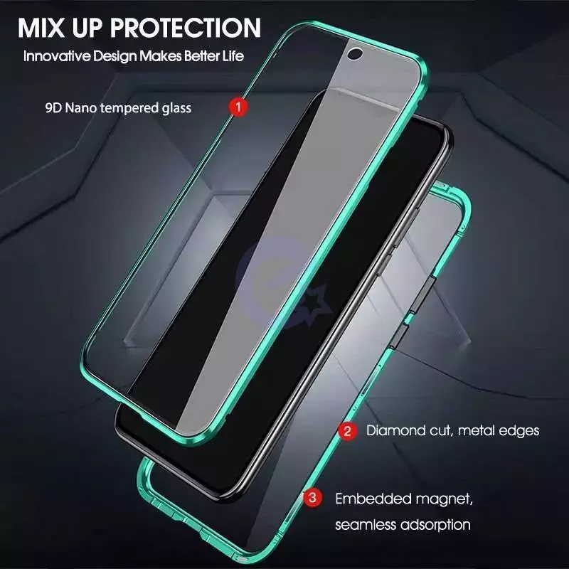 Чехол бампер для Motorola Moto G84 Anomaly Magnetic 360 With Glass Green (Зеленый) 