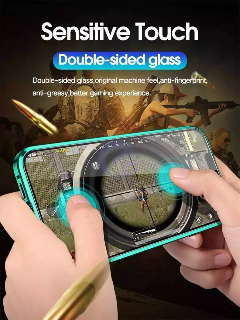 Чехол бампер для Motorola Moto G84 Anomaly Magnetic 360 With Glass Green (Зеленый) 