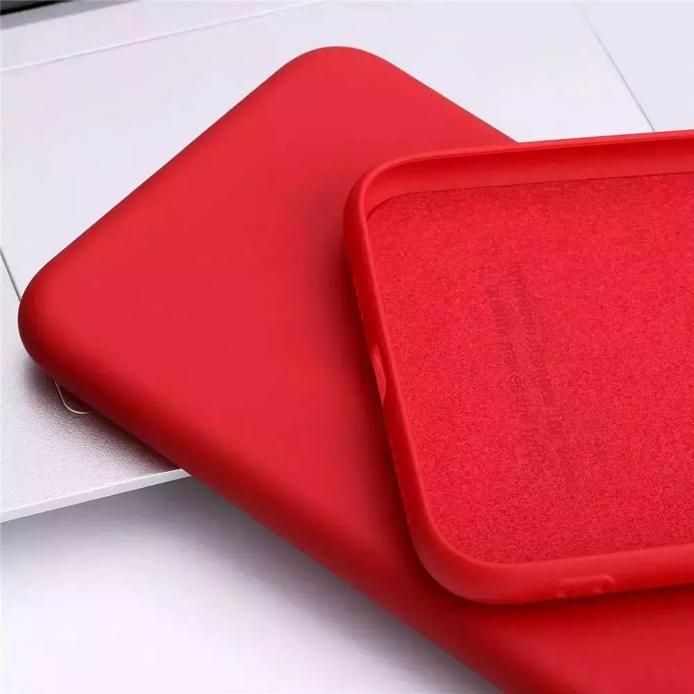 Чехол бампер для Xiaomi 14 Pro Anomaly Silicone (с микрофиброй) Red (Красный) 