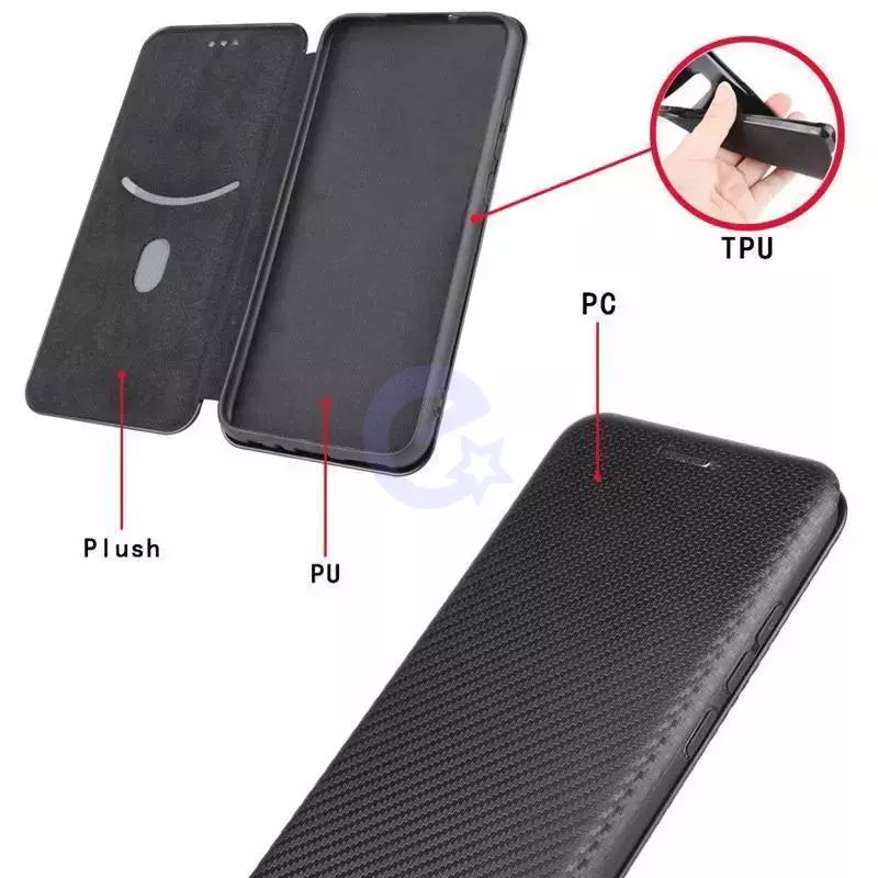 Чохол книжка для Xiaomi 14 Pro Anomaly Carbon Book Black (Чорний) 