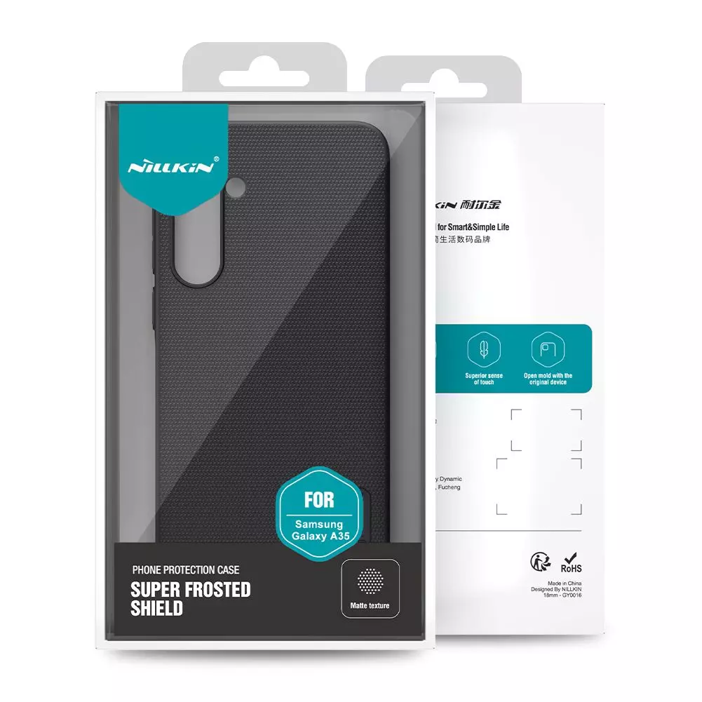 Противоударный чехол бампер Nillkin Super Frosted Shield для Samsung Galaxy A35 Red (Красный) 