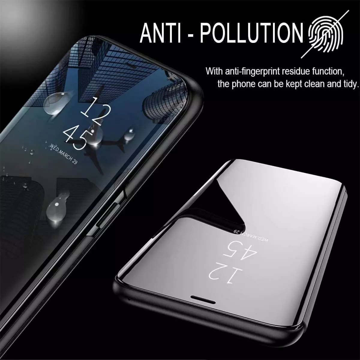 Інтерактивна чохол книжка для Xiaomi Poco F6 Anomaly Clear View Blue (Синій) 