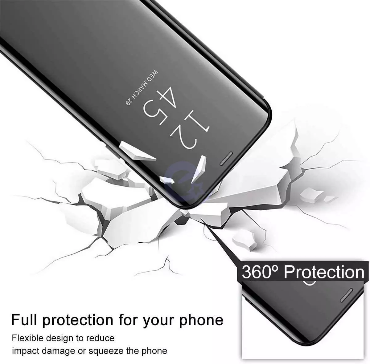 Інтерактивна чохол книжка для Xiaomi Poco F6 Anomaly Clear View Black (Чорний) 
