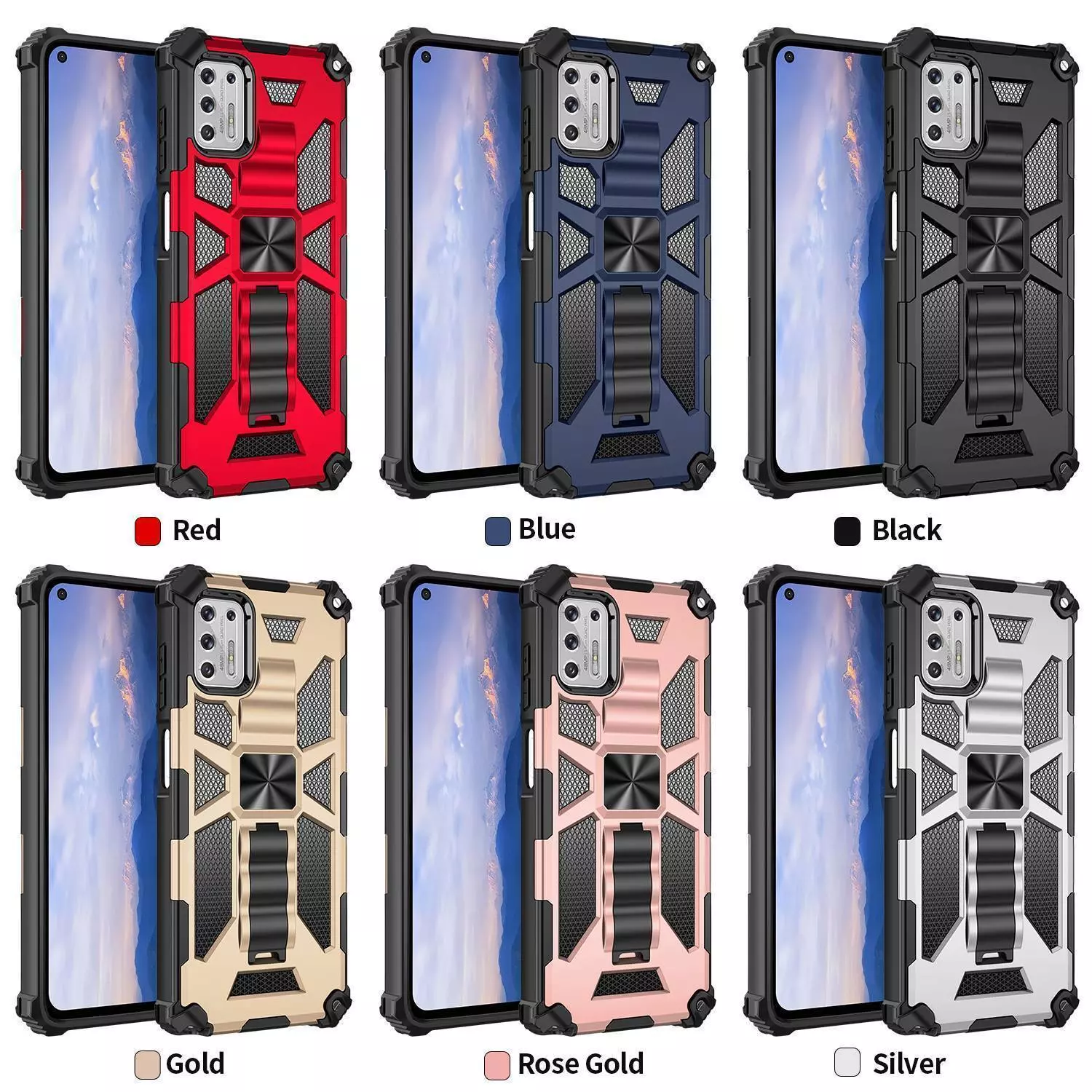 Противоударный чехол бампер для Samsung Galaxy S24 Anomaly Hybrid Armor (встроенная подставка) Blue (Синий) 