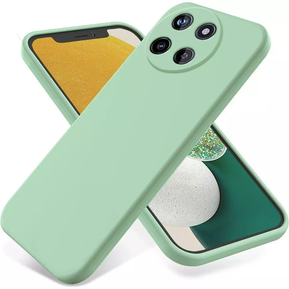 Чехол бампер для Realme 11 4G Anomaly Silicone (с микрофиброй) Light Green (Светло Зеленый) 