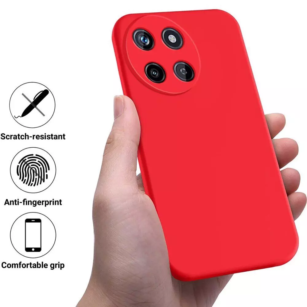 Чехол бампер для Realme 11 4G Anomaly Silicone (с микрофиброй) Red (Красный) 