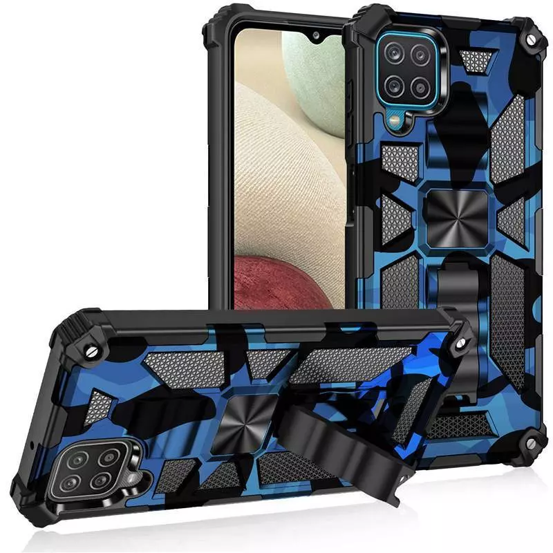 Протиударний чохол бампер для Realme 11 4G Anomaly Hybrid Armor (вбудована підставка) Army Blue (Армійський Синій) 