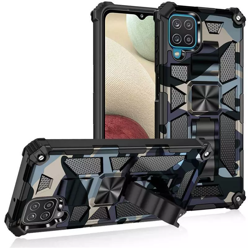 Протиударний чохол бампер для Xiaomi Redmi 13 Anomaly Hybrid Armor (вбудована підставка) Camo / Blue (Камуфляж / Синій) 