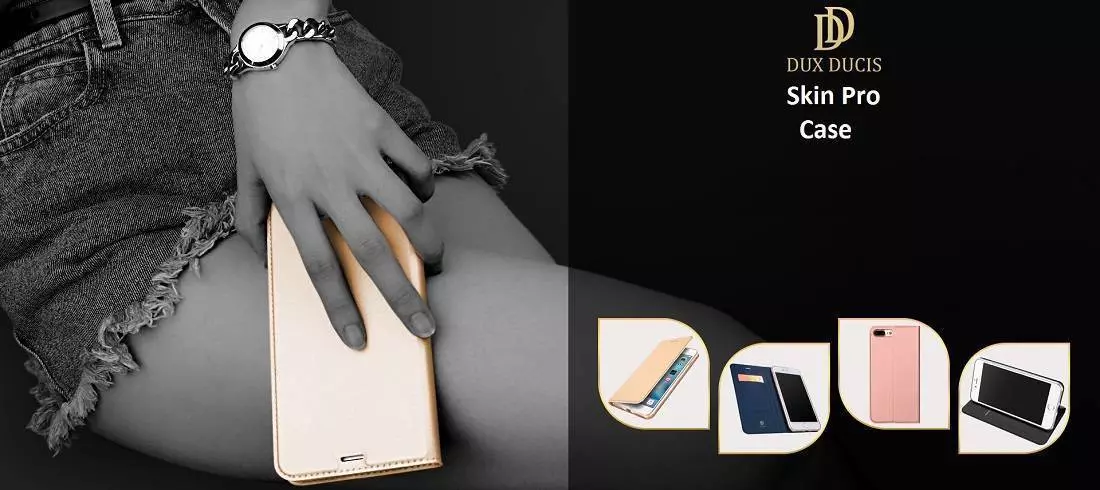 Чехол книжка для Xiaomi Poco X6 Pro Dux Ducis Skin Pro Gold (Золотой) 