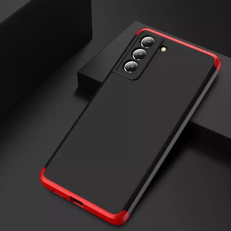 Ультратонкий чохол бампер для Samsung Galaxy S24 GKK Dual Armor Black / Red (Чорний / Червоний) 