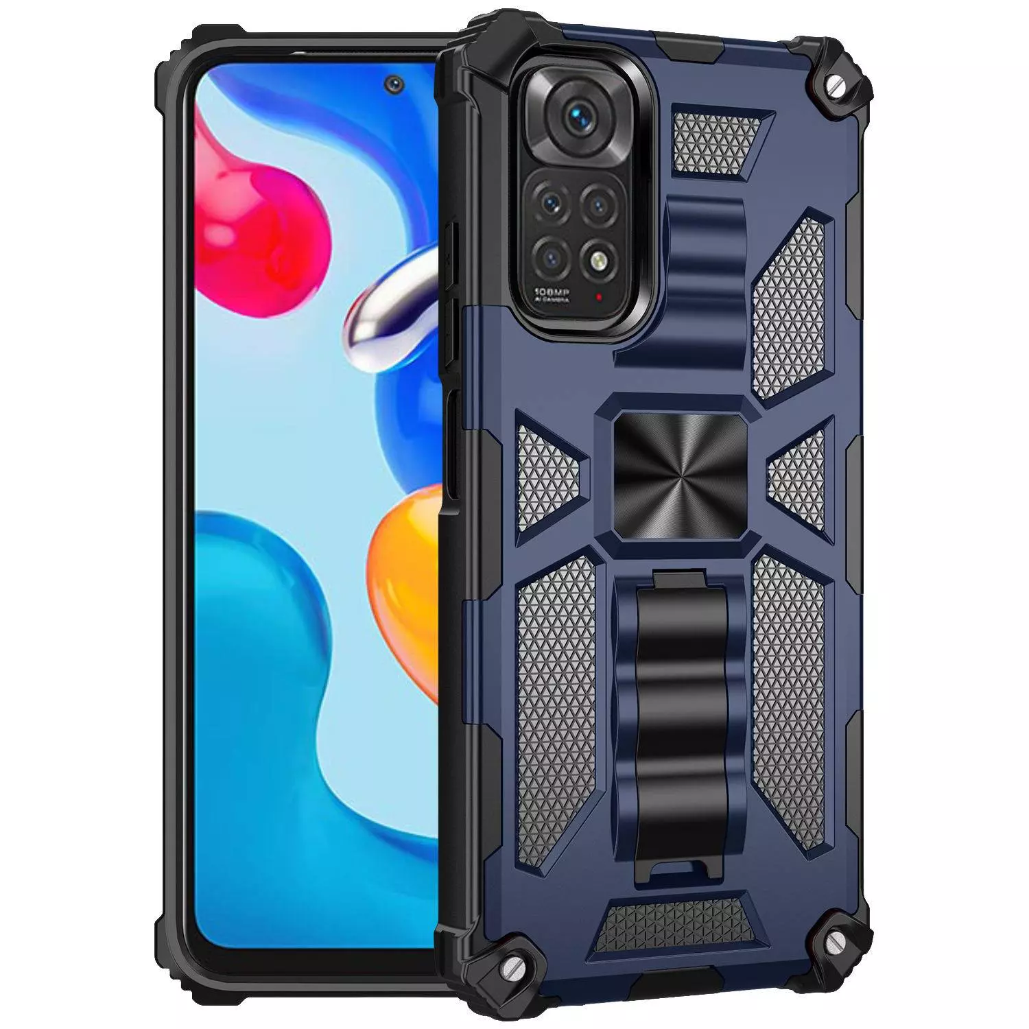 Протиударний чохол бампер для Motorola Moto G54 Anomaly Hybrid Armor (вбудована підставка) Blue (Синій) 