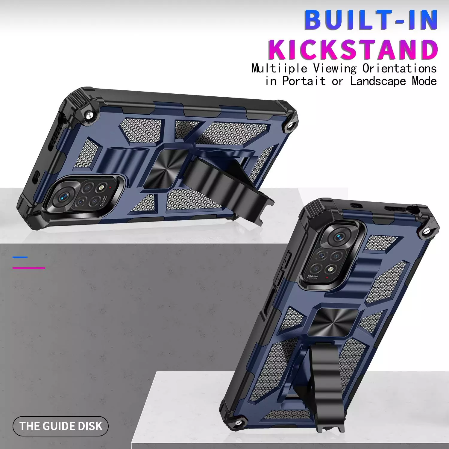 Протиударний чохол бампер для Motorola Moto G54 Anomaly Hybrid Armor (вбудована підставка) Camo / Blue (Камуфляж / Синій) 