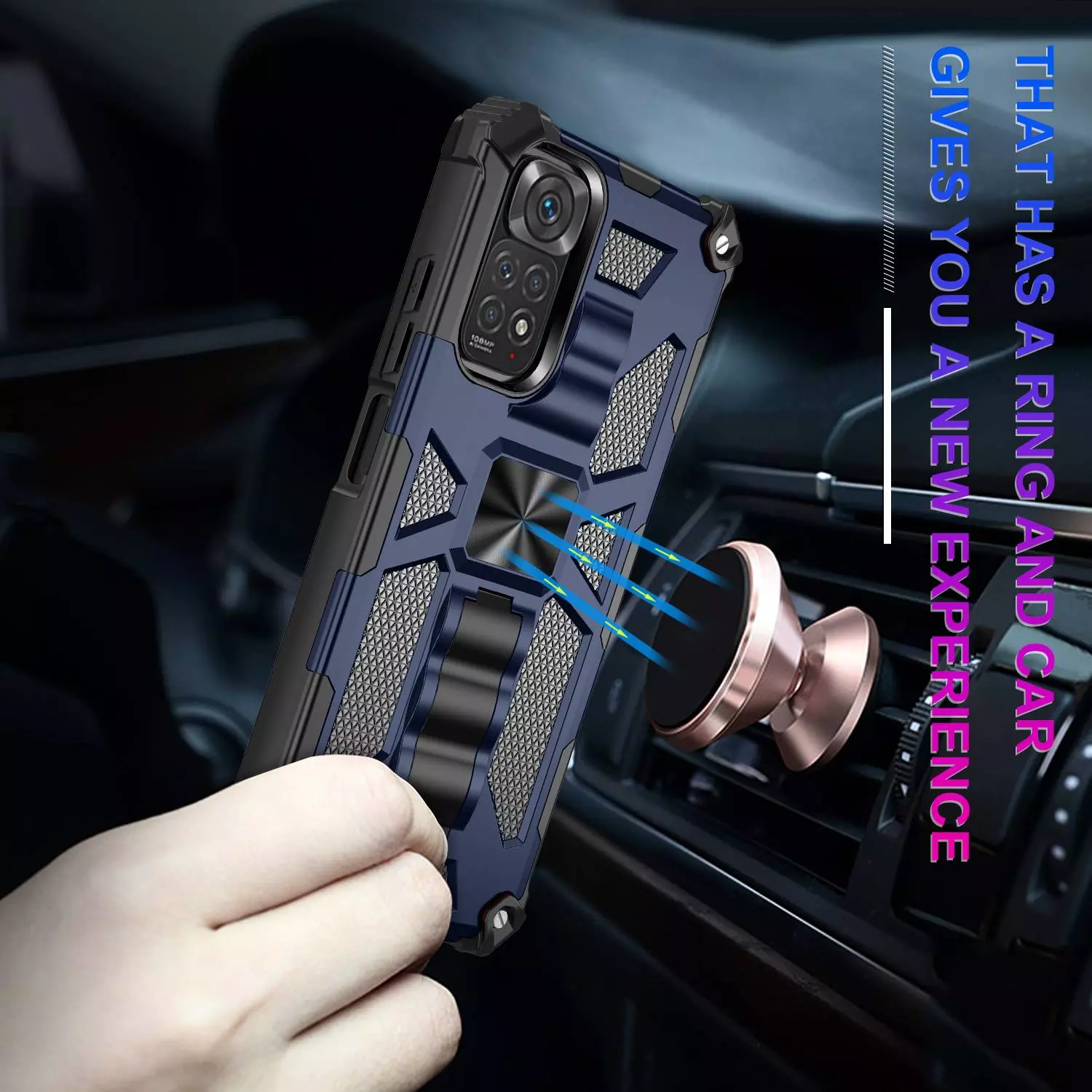 Протиударний чохол бампер для Motorola Moto G54 Anomaly Hybrid Armor (вбудована підставка) Blue (Синій) 
