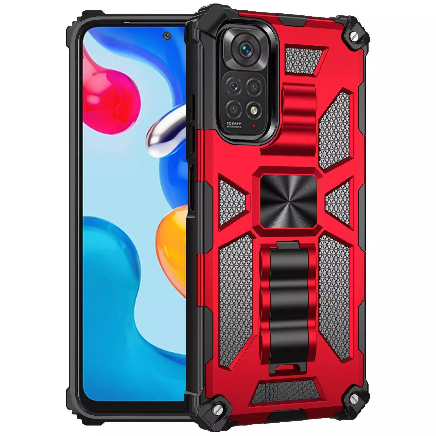 Протиударний чохол бампер для Realme C67 4G Anomaly Hybrid Armor (вбудована підставка) Red (Червоний) Протиударний чохол бампер для Realme C67 4G Anomaly Hybrid Armor (вбудована підставка) Red (Червоний)