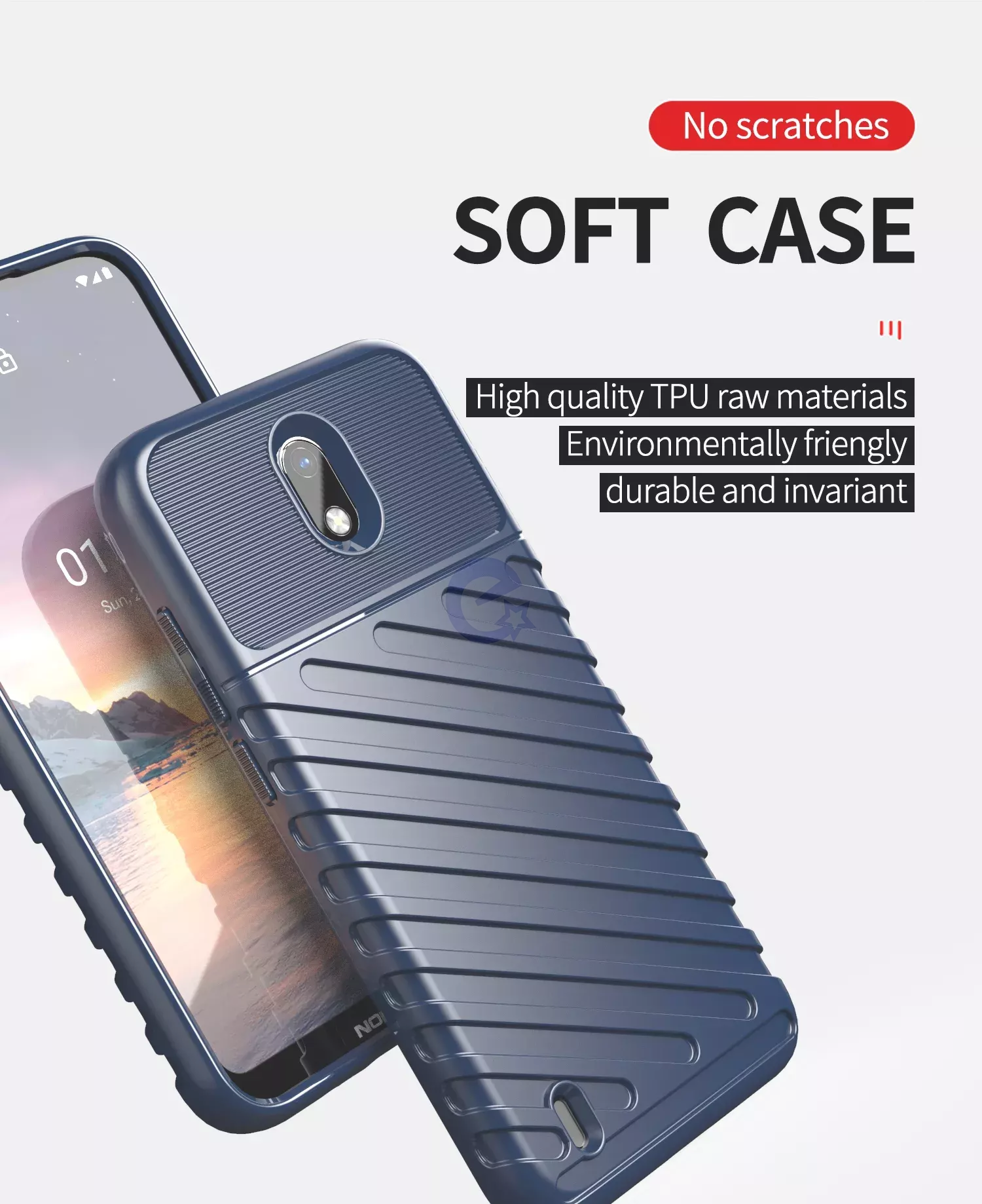 Протиударний чохол бампер для Nokia C32 Anomaly Thunder Black (Чорний) 