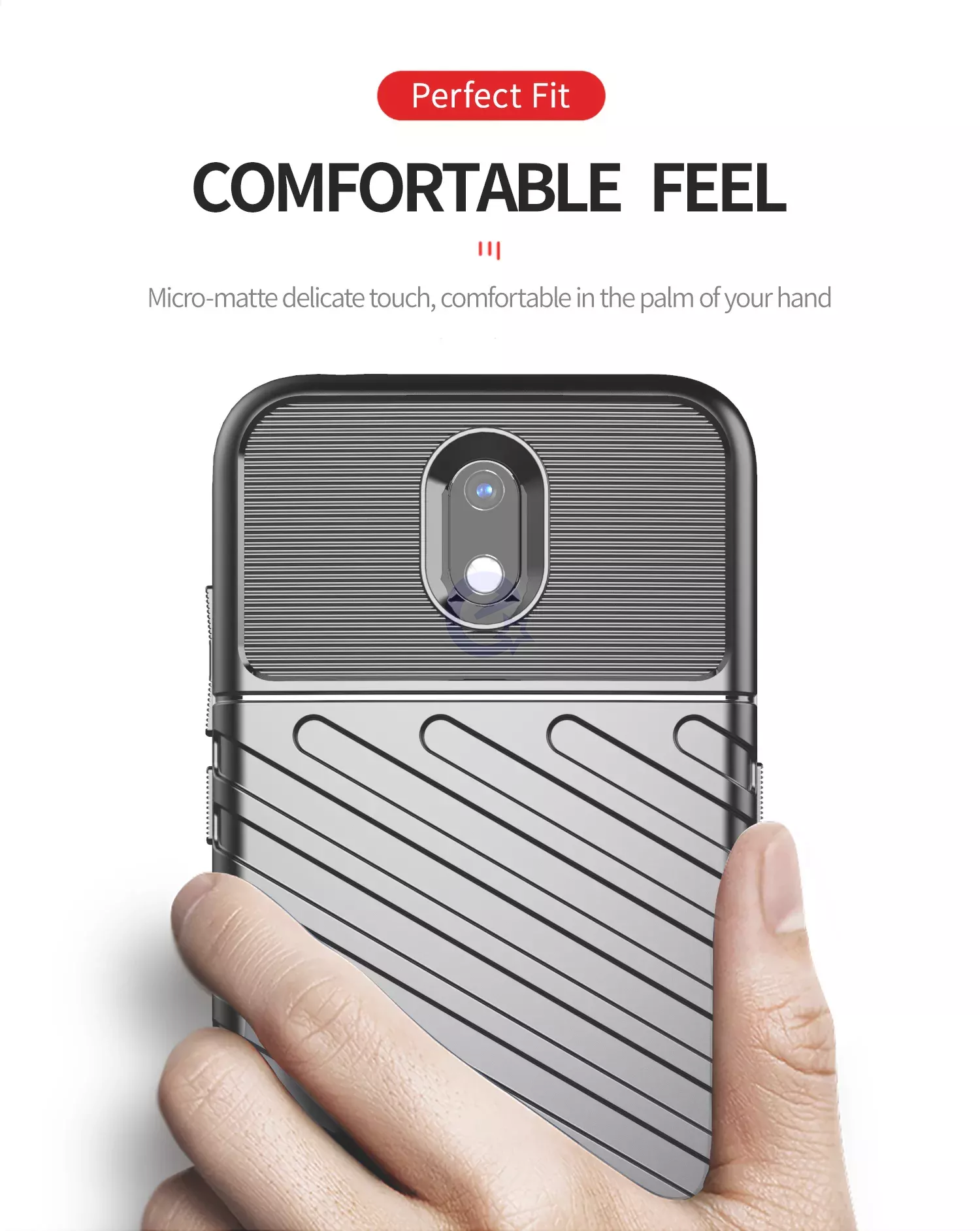 Протиударний чохол бампер для Nokia C32 Anomaly Thunder Black (Чорний) 