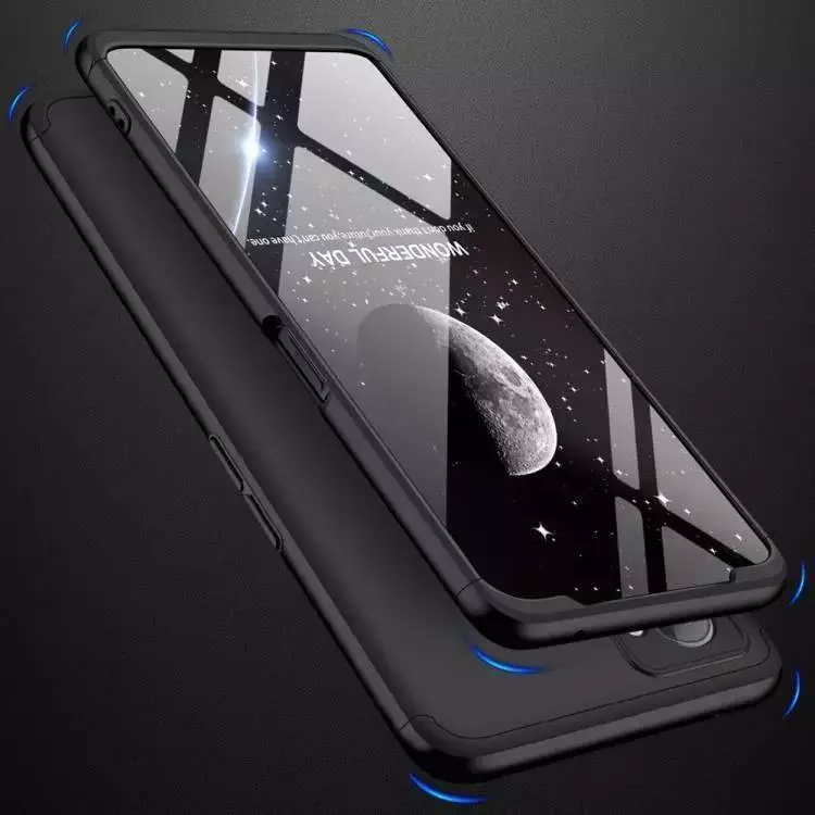 Ультратонкий чохол бампер для Oppo A38 / A18 GKK Dual Armor Black / Silver (Чорний / Сріблястий)