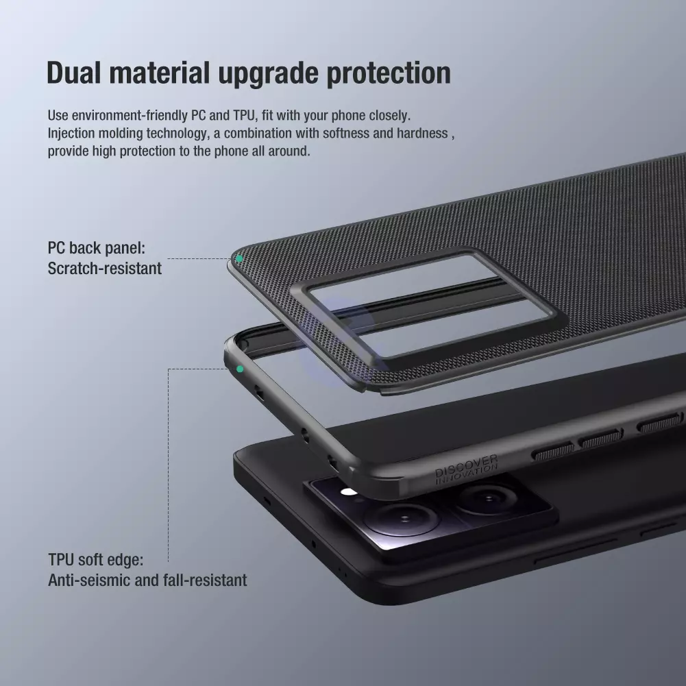 Протиударний чохол бампер Nillkin Super Frosted Shield для Xiaomi 13T Black (Чорний) 