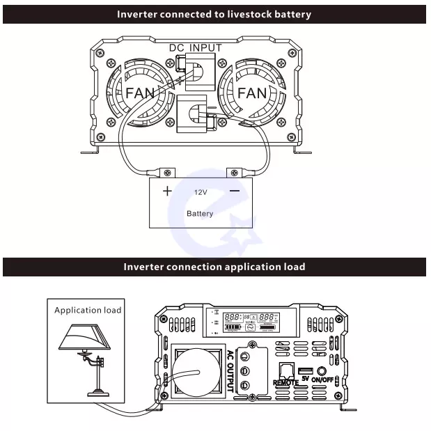 Автомобильный инвертор преобразователь напряжения BELTTT BAP2000 2000W 12V-220V Black / Orange (Черный / Оранжевый)
