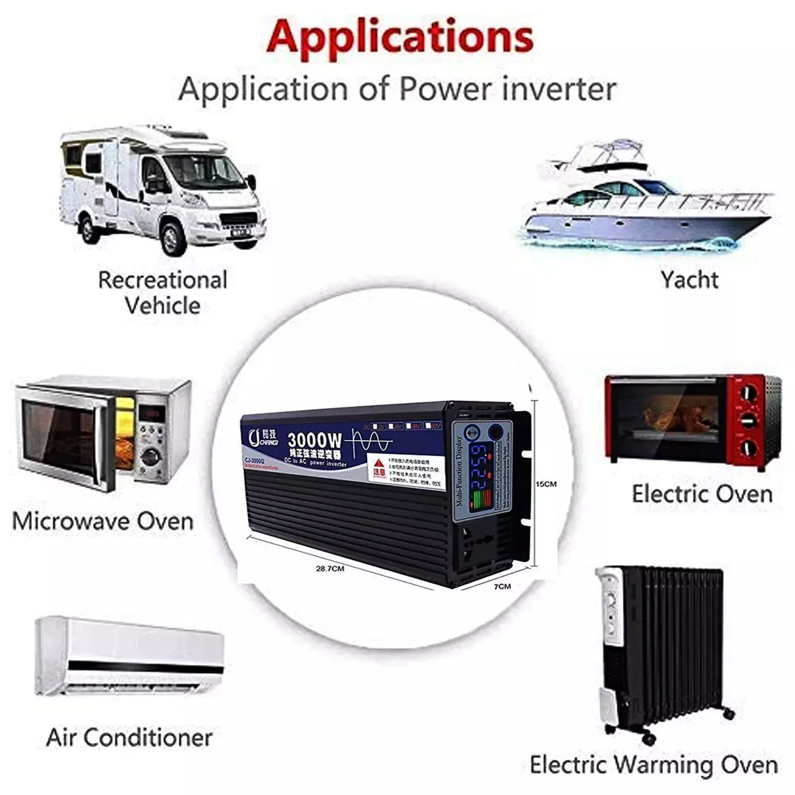 Автомобильный инвертор преобразователь напряжения CJ CHANGI CJ-3000Q Color Screen Multi Display 3000W 12V-220V Black (Черный) Автомобильный инвертор преобразователь напряжения CJ CHANGI CJ-3000Q Color Screen Multi Display 3000W 12V-220V Black (Черный)