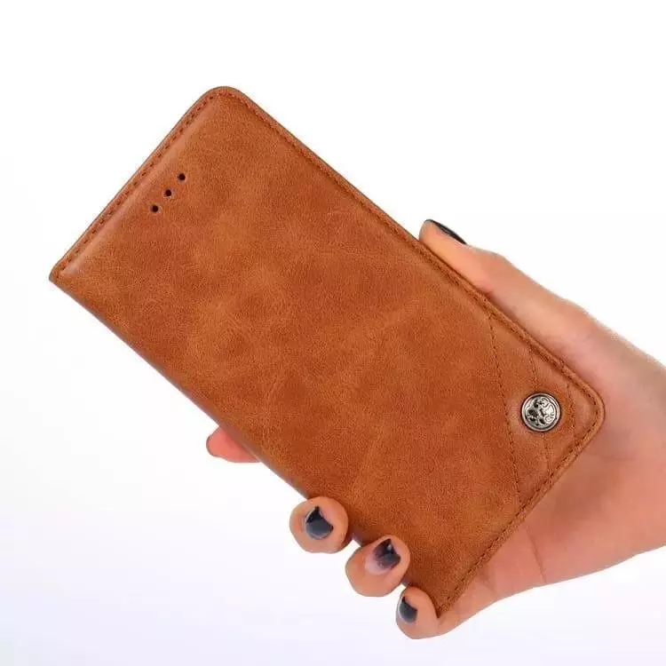 Чехол книжка для Realme C65 idools Retro Brown (Коричневый)