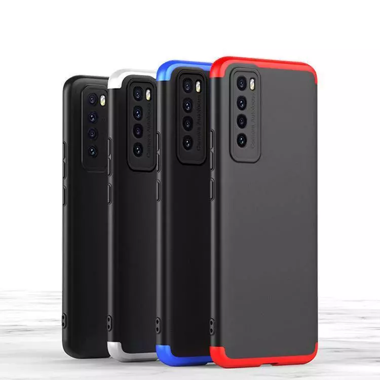 Ультратонкий чехол бампер для Oppo Reno 12 Pro 5G GKK Dual Armor Black / Blue (Черный / Синий)