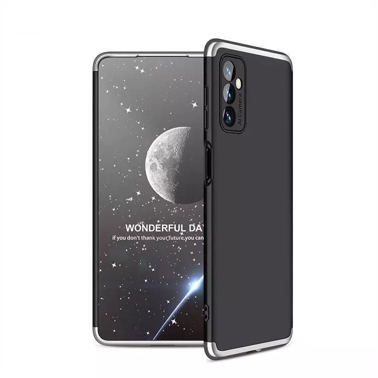Ультратонкий чехол бампер для Realme C65 GKK Dual Armor Black / Silver (Черный / Серебристый)