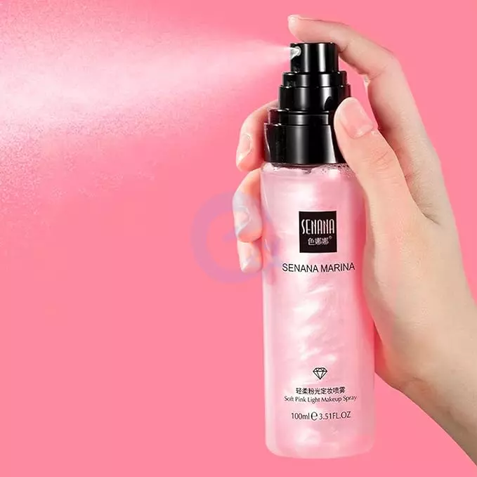 Спрей-фиксатор для макияжа Senana Marina Soft Pink Shine Makeup с розовой жемчужной пудрой, 100 мл Спрей-фиксатор для макияжа Senana Marina Soft Pink Shine Makeup с розовой жемчужной пудрой, 100 мл
