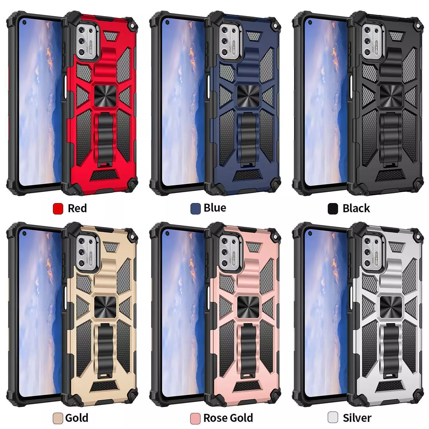 Протиударний чохол бампер для Huawei P60 Pro Anomaly Hybrid Armor (вбудована підставка) Army Blue (Армійський Синій)