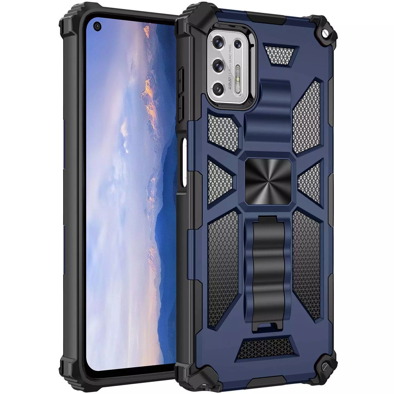 Протиударний чохол бампер для Oppo Reno 12 Pro 5G Anomaly Hybrid Armor (вбудована підставка) Blue (Синій)