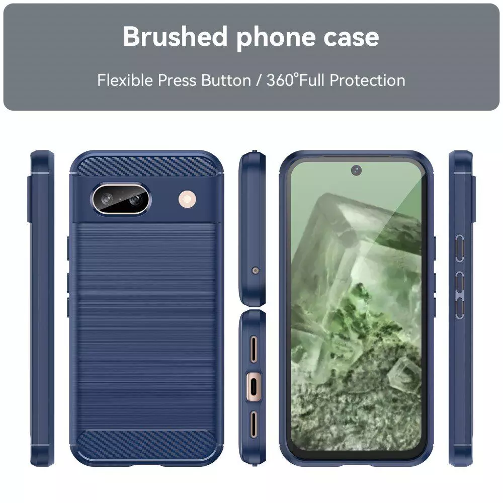 Протиударний чохол бампер для Google Pixel 8a iPaky Carbon Fiber Black (Чорний)