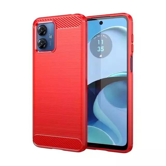 Протиударний чохол бампер для Motorola Moto G24 iPaky Carbon Fiber Red (Червоний)
