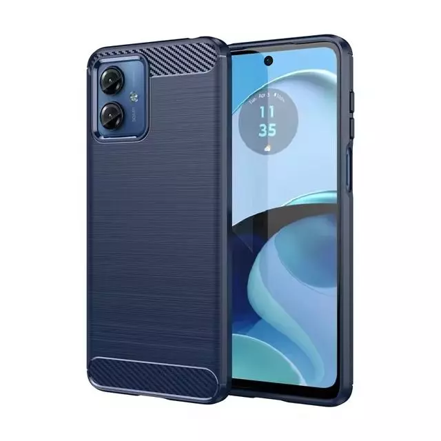 Протиударний чохол бампер для Motorola Moto G24 iPaky Carbon Fiber Blue (Синій)
