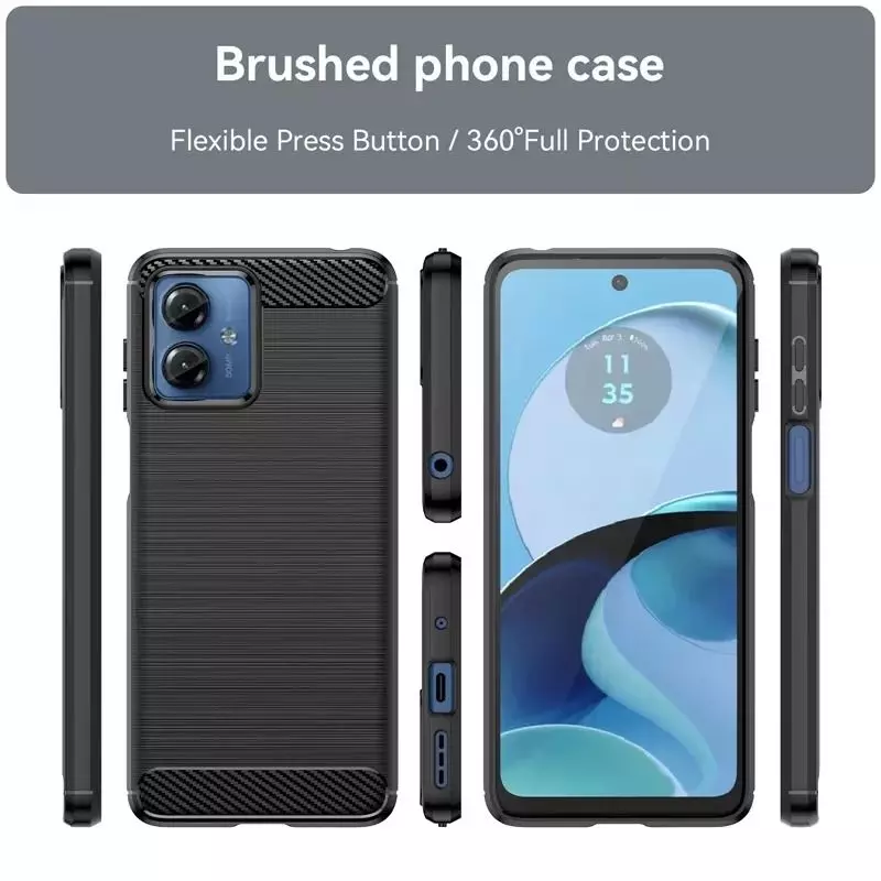 Протиударний чохол бампер для Motorola Moto G24 Power iPaky Carbon Fiber Blue (Синій)
