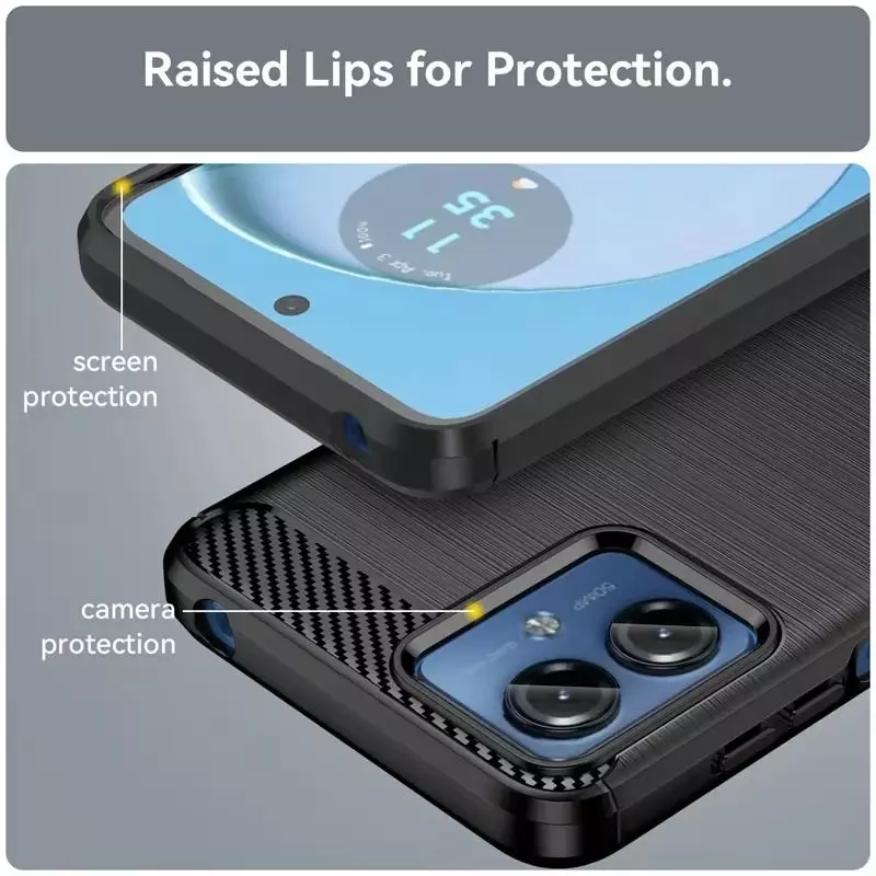 Протиударний чохол бампер для Motorola Moto G24 Power iPaky Carbon Fiber Blue (Синій)