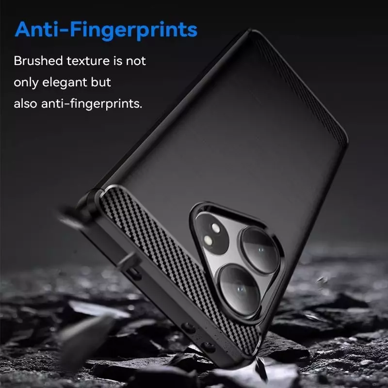 Противоударный чехол бампер для Realme GT 6T iPaky Carbon Fiber Red (Красный)