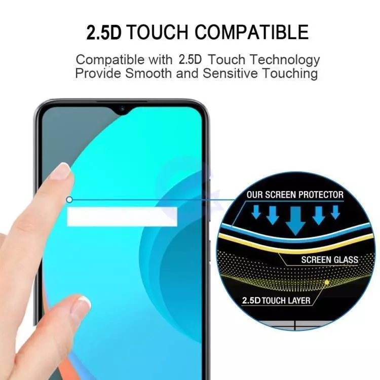 Захисне скло для Realme C30 Mocolo Full Cover Glue Glass (повне проклеювання екрану) Black (Чорний)