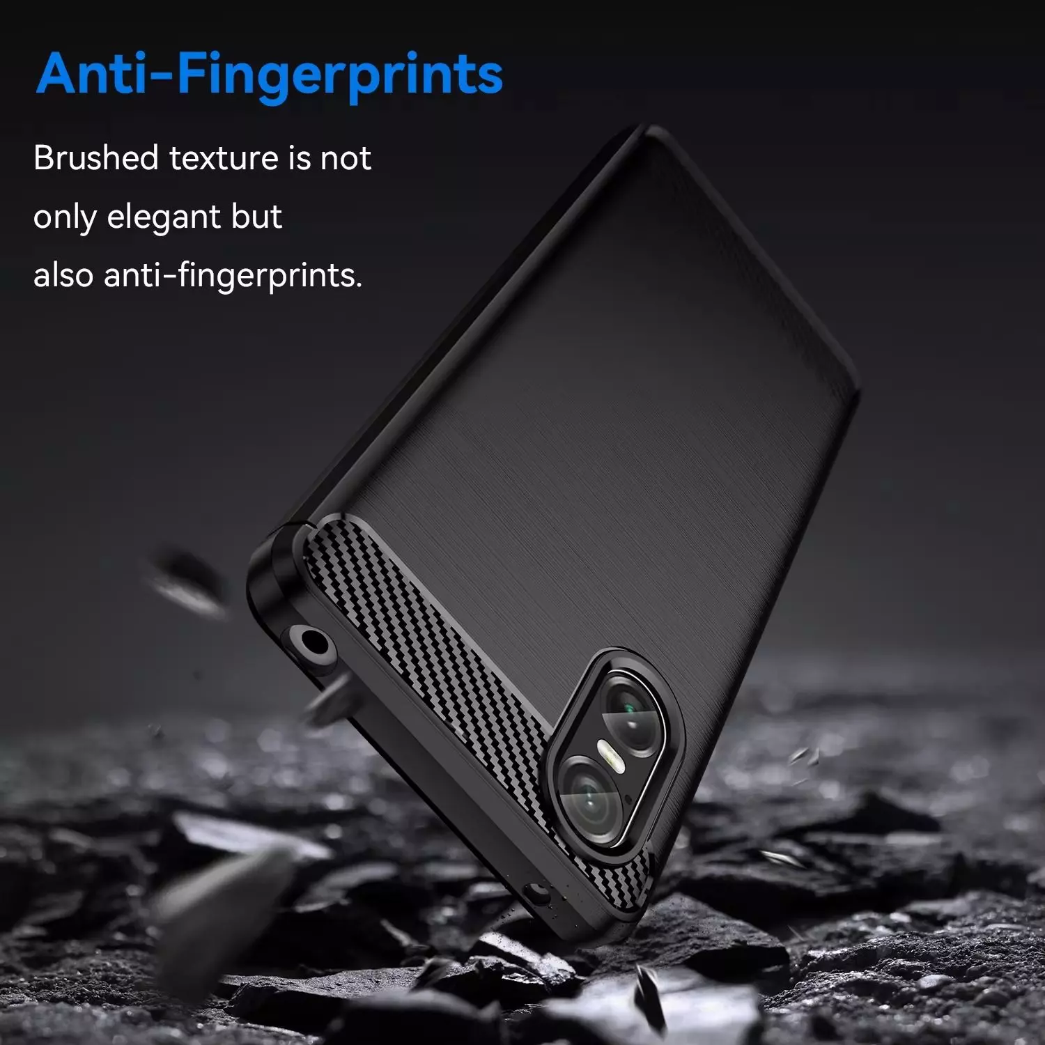 Противоударный чехол бампер для Sony Xperia 5 V iPaky Carbon Fiber Black (Черный) Противоударный чехол бампер для Sony Xperia 5 V iPaky Carbon Fiber Black (Черный)