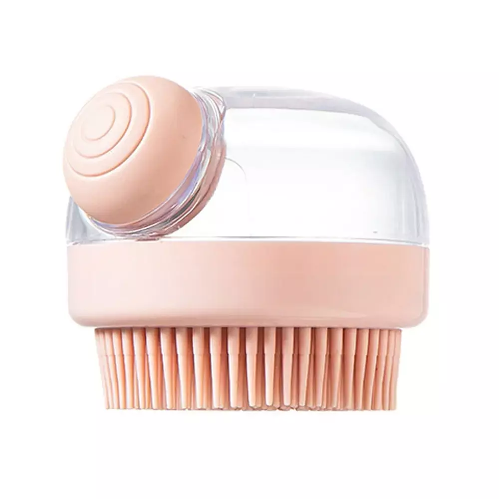 Массажная щётка для душа с дозатором для мыла, силиконовая, розовая, 8,5х7 см Массажная щётка для душа с дозатором для мыла, силиконовая, розовая, 8,5х7 см