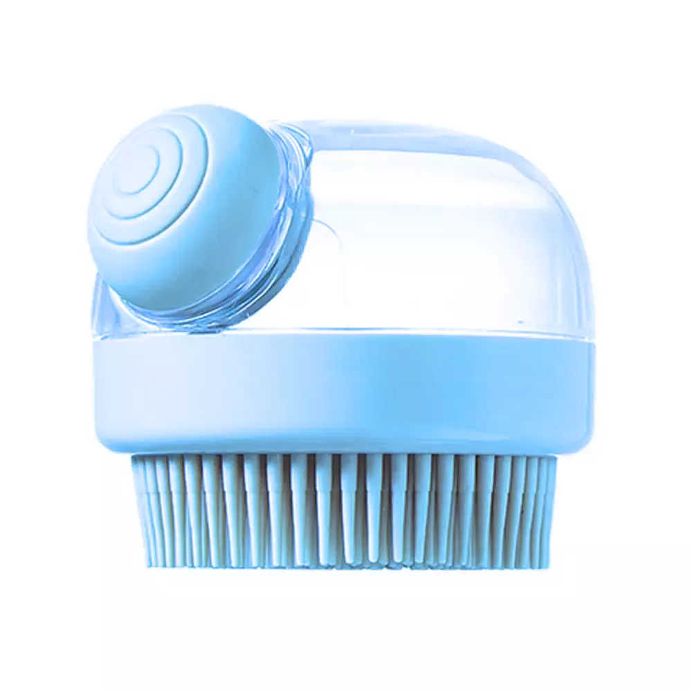 Массажная щётка для душа с дозатором для мыла, силиконовая, синий, 8,5х7 см Массажная щётка для душа с дозатором для мыла, силиконовая, синий, 8,5х7 см