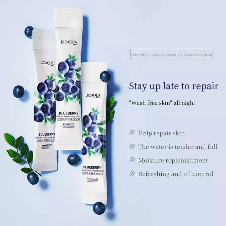 Маска для лица с арбутином и экстрактом черники Bioaqua Blueberry Arbutin Moisturizing Mask 28 мл Маска для лица с арбутином и экстрактом черники Bioaqua Blueberry Arbutin Moisturizing Mask 28 мл