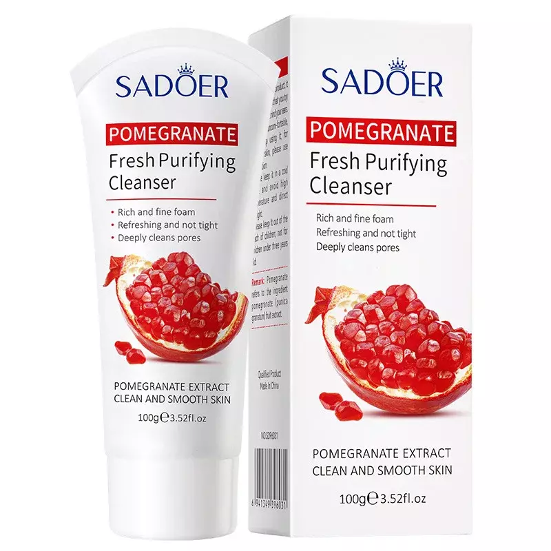 Очищаюча пінка для обличчя з екстрактом гранату Sadoer Pomegranate Fresh Purifying Cleanser, 100 г Очищаюча пінка для обличчя з екстрактом гранату Sadoer Pomegranate Fresh Purifying Cleanser, 100 г