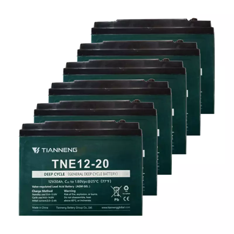 Тяговый аккумулятор 12V 20Ah свинцово-кислотный TIANNENG TNE12-20 (6 шт.) Тяговый аккумулятор 12V 20Ah свинцово-кислотный TIANNENG TNE12-20 (6 шт.)