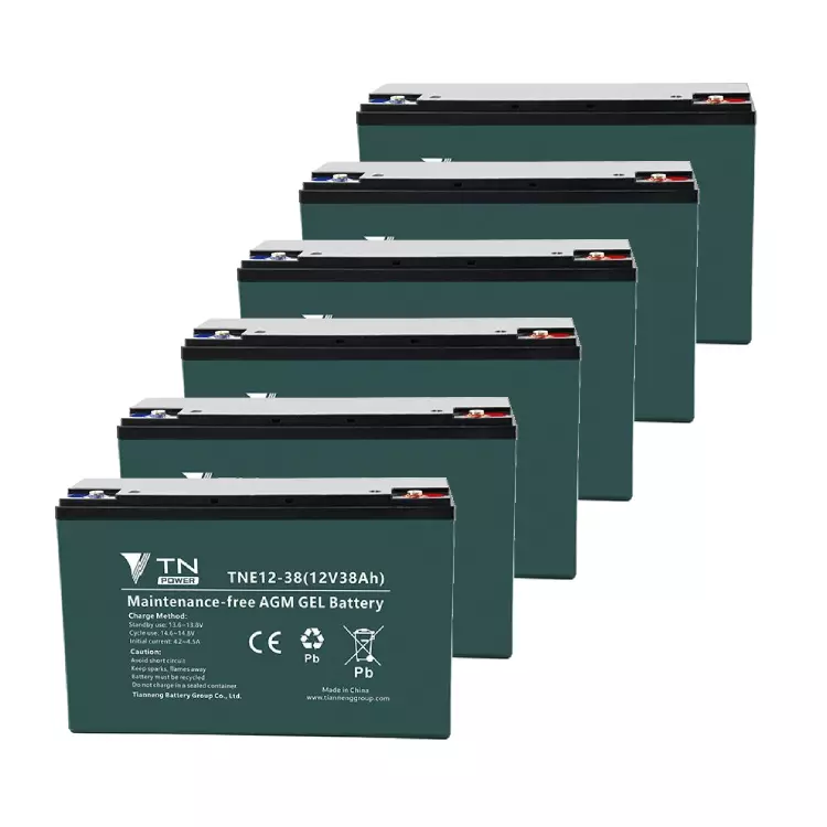 Тяговый аккумулятор 72V 38Ah свинцово-кислотный TIANNENG TNE12-38 (6 шт.) Тяговый аккумулятор 72V 38Ah свинцово-кислотный TIANNENG TNE12-38 (6 шт.)