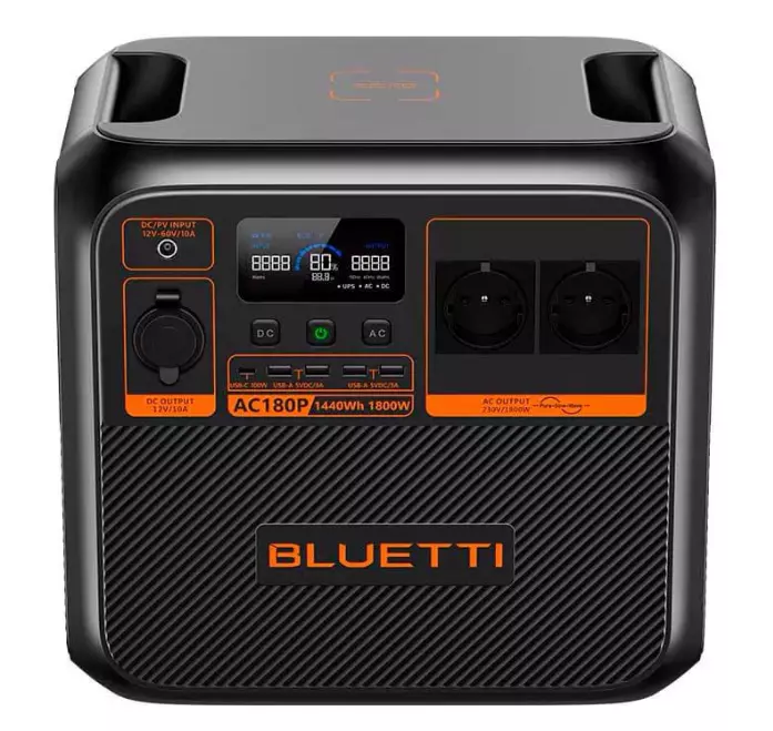 Портативная электростанция Bluetti AC180P 1440Wh 400000mAh 1800W Black (Черный)