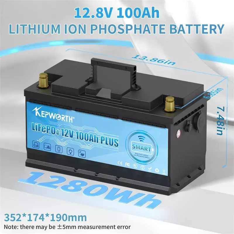 Аккумулятор Kepworth LiFePO4 12V 100AH, Smart BMS, Bluetooth APP (литий-железо-фосфатный аккумулятор для ИБП (UPS))