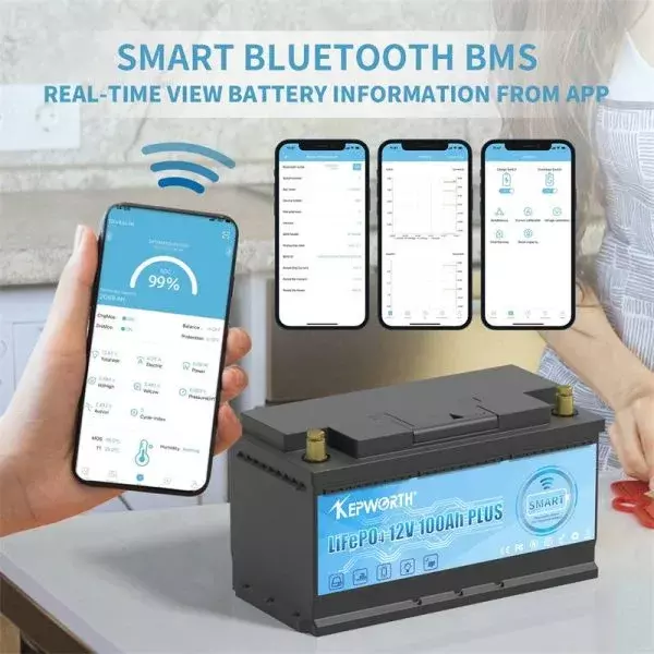 Аккумулятор Kepworth LiFePO4 12V 100AH, Smart BMS, Bluetooth APP (литий-железо-фосфатный аккумулятор для ИБП (UPS))