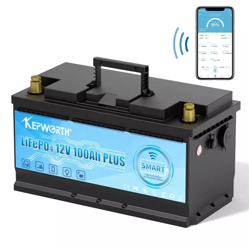 Аккумулятор Kepworth LiFePO4 12V 100AH, Smart BMS, Bluetooth APP (литий-железо-фосфатный аккумулятор для ИБП (UPS))
