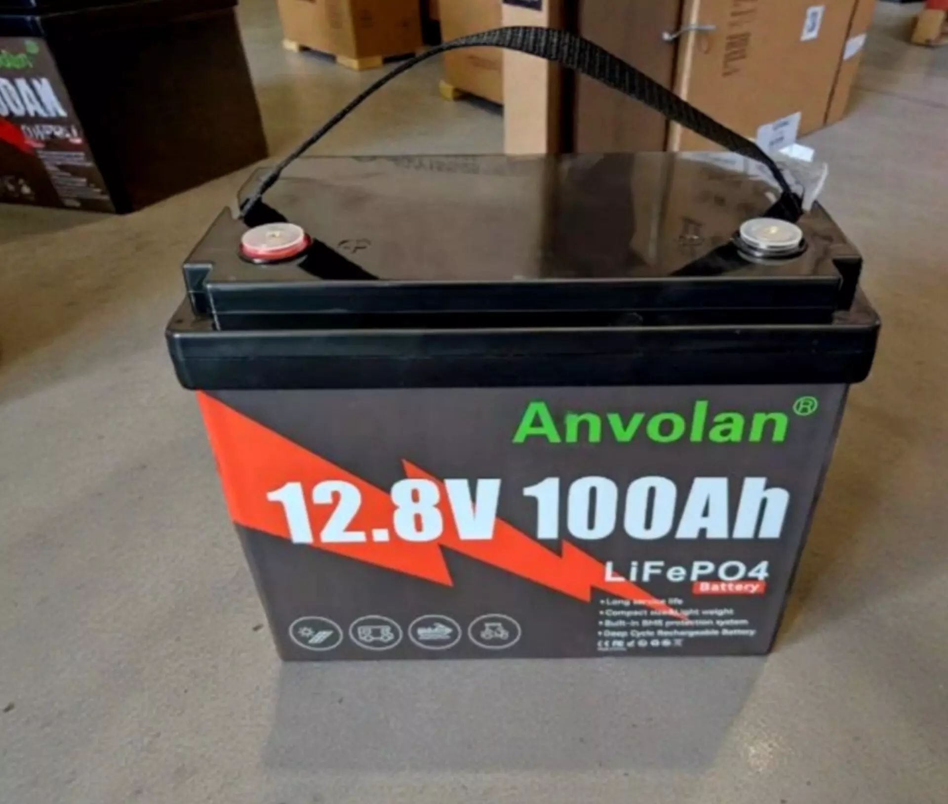 Акумулятор Anvolan LiFePO4 12V 100AH (літій-залізо-фосфаний аккумулятор) Black (Чорний) Акумулятор Anvolan LiFePO4 12V 100AH (літій-залізо-фосфаний аккумулятор) Black (Чорний)